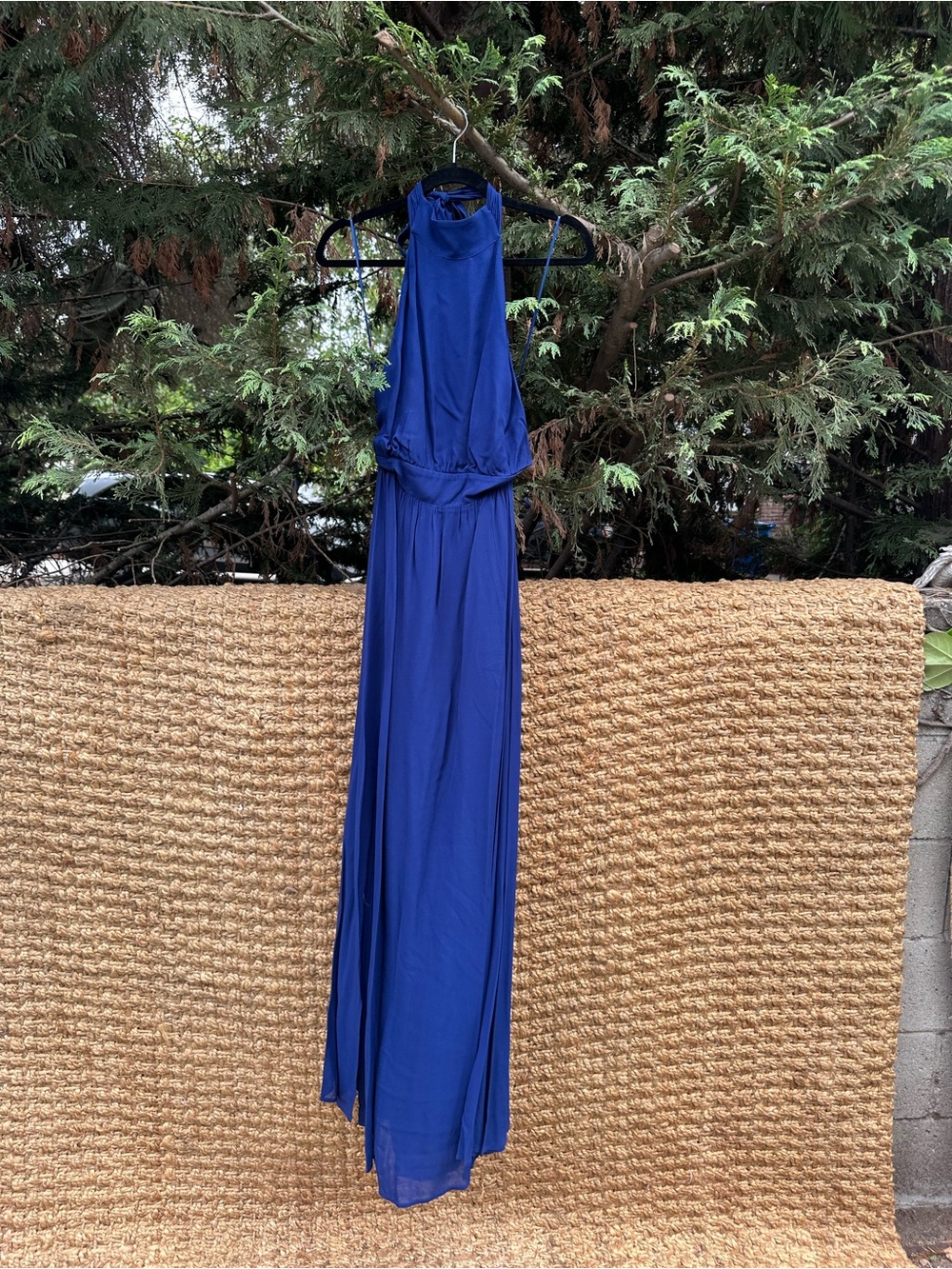 Reformation Andee Dress Navy Halter Open-Back Maxi Dress - Picture 3 of 4